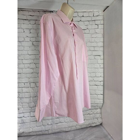 Van Heusen Mens Size 16 1/2 (32/33) Pink/White Check Button Up Dress Shirt - Picture 4 of 5